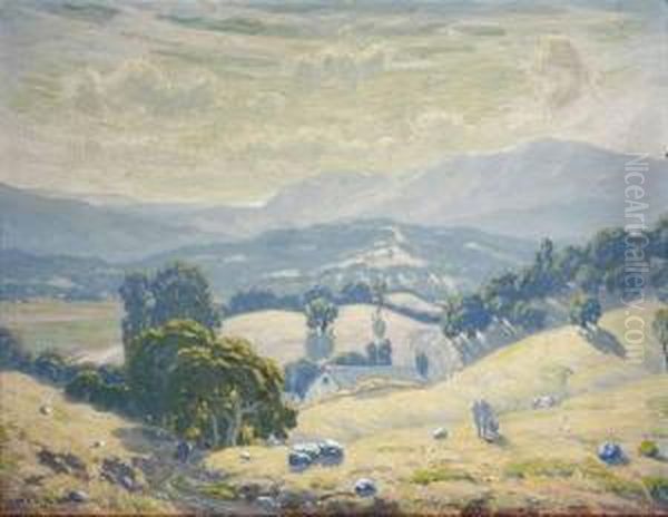 Peaceful Valley Oil Painting by Charles L.A. Smith