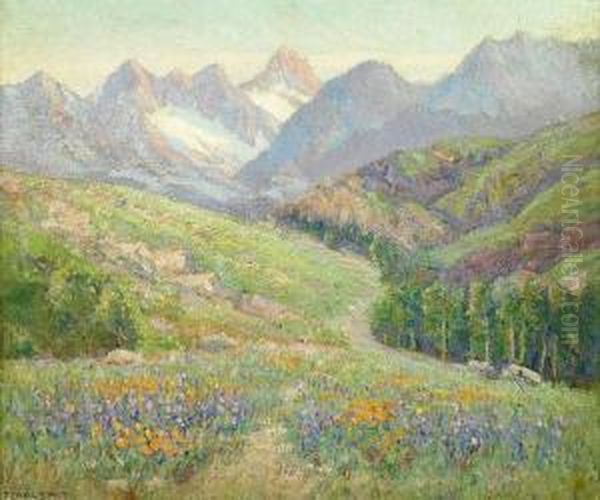 Spring Landscape Oil Painting by Frederick Carl Smith
