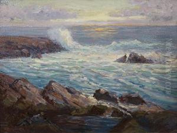Coastal Scene Oil Painting by Frederick Carl Smith