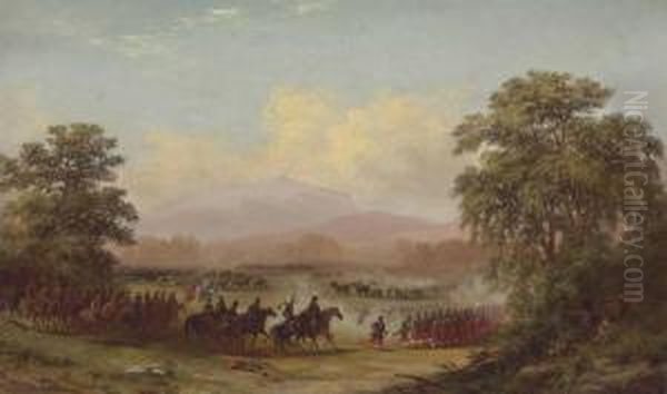 Opening Of The Battle Of Gettysburg And Death Of General Reynolds Oil Painting by Xanthus Russell Smith