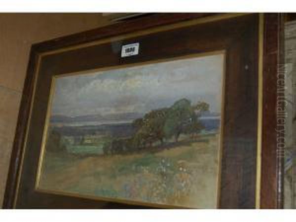 View Accross A Landscape With DistantEstuary Oil Painting by Martin Snape