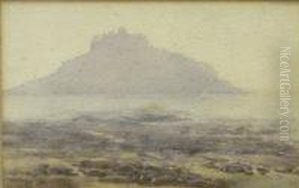 Cottages On The Hill Oil Painting by James Herbert Snell