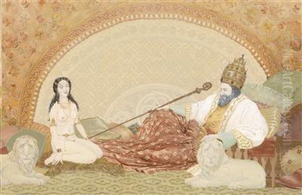 A Concubine Oil Painting by Sergei Solomko