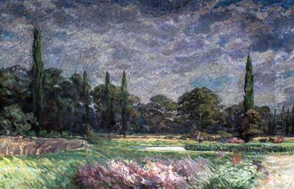 Late Summer On The Deben Oil Painting by Gilbert Bernard Solomon