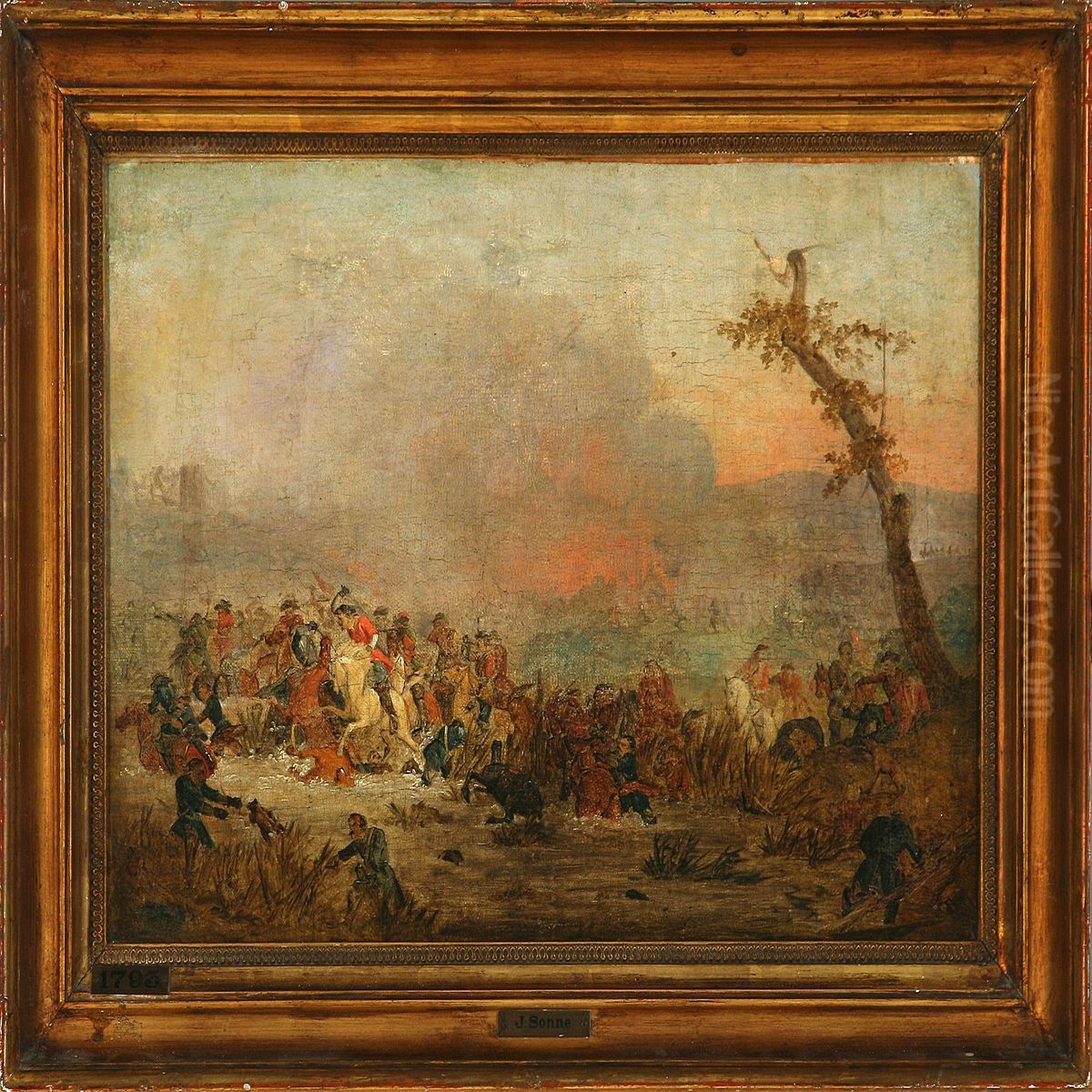 Danish Troops Oil Painting by Jorgen Valentin Sonne