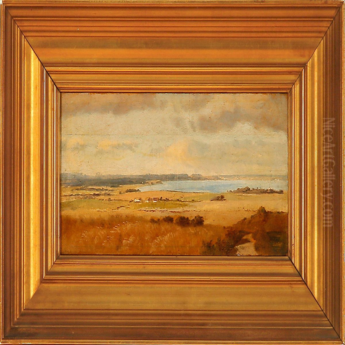 Fiord Landscape Oil Painting by Jorgen Valentin Sonne