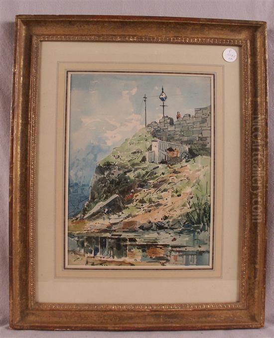 Building Of The Monument, Central Park Oil Painting by William Louis Sonntag