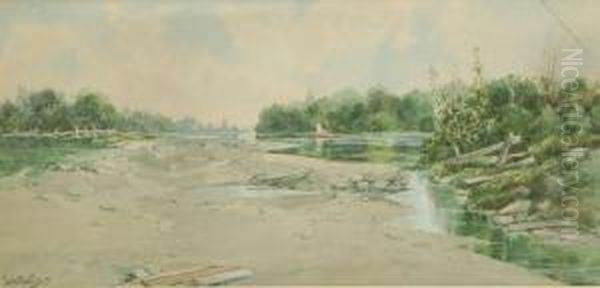 Coastal Inlet With Sailboat Oil Painting by William Louis Sonntag