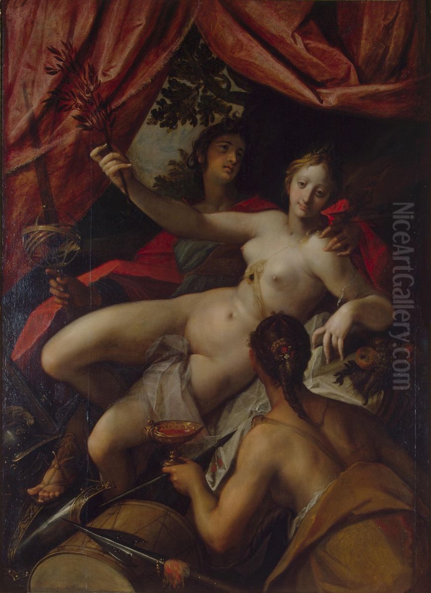 Allegory of Peace, Art and Abundance Oil Painting by Hans Von Aachen