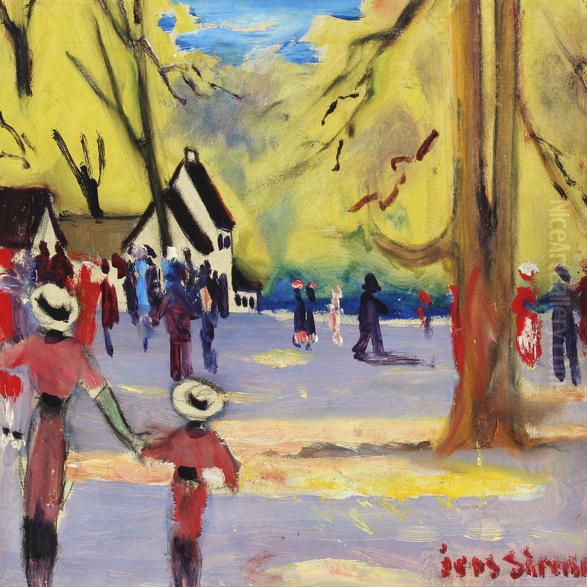 Peter Lieps House At The Dyrehaven Oil Painting by Jens Sorensen