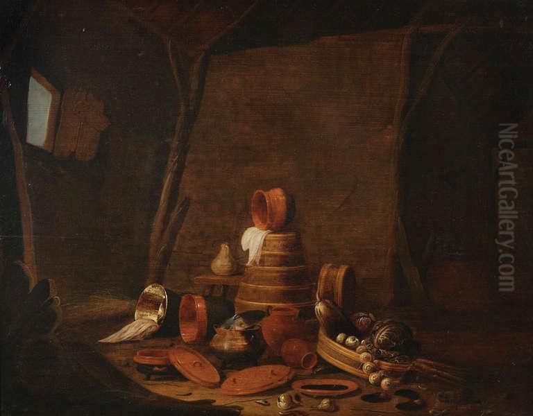 Toe Te Schrijven Aan 
 
 Voorraadkamer Met Steengoed En Groenten Oil Painting by Hendrick Maertensz. Sorch (see Sorgh)