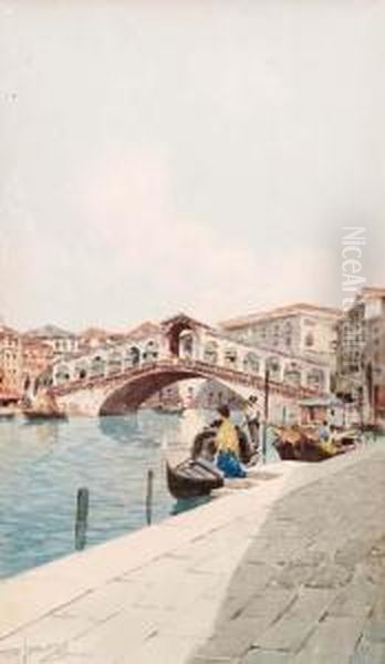 Ponte Di Rialto Oil Painting by Gian Luciano Sormani