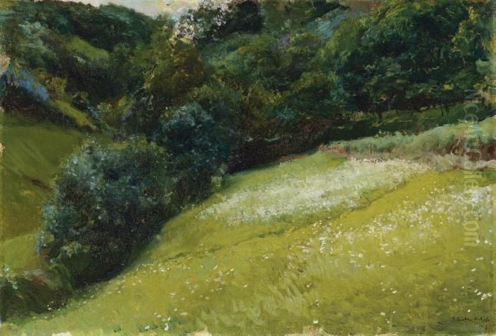Prado De Asturias, San Esteban De Pravia (field In Asturias, San Esteban De Pravia) Oil Painting by Joaquin Sorolla Y Bastida