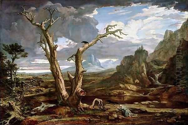 Elijah Fed by the Ravens Oil Painting by Washington Allston