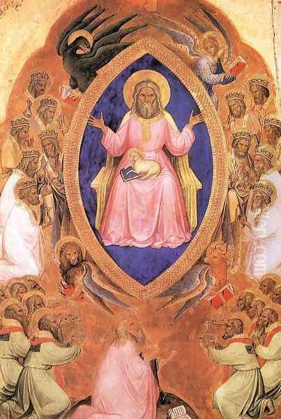 Vision of St. John the Evangelist, 1360 Oil Painting by Jacobello Alberegno