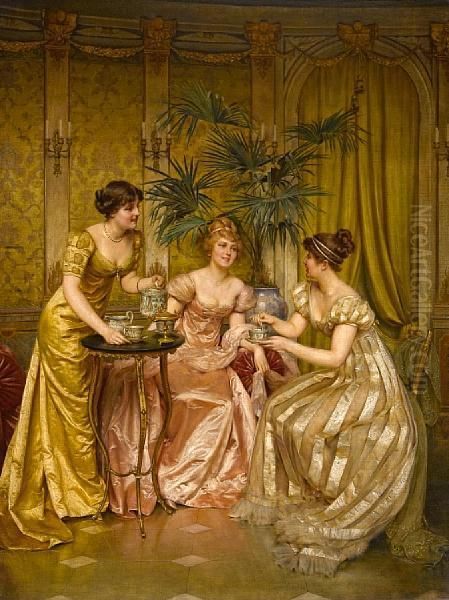 Tea Time Oil Painting by Frederic Soulacroix