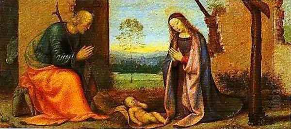 The Nativity Oil Painting by Mariotto Albertinelli