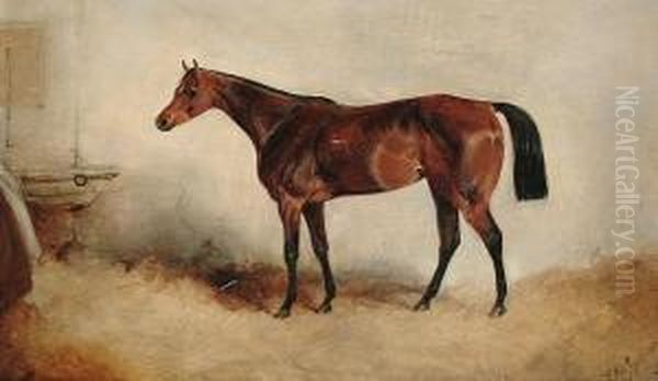 Beeswing, A Bay Horse In A Stable Oil Painting by Charles Bilger Spalding