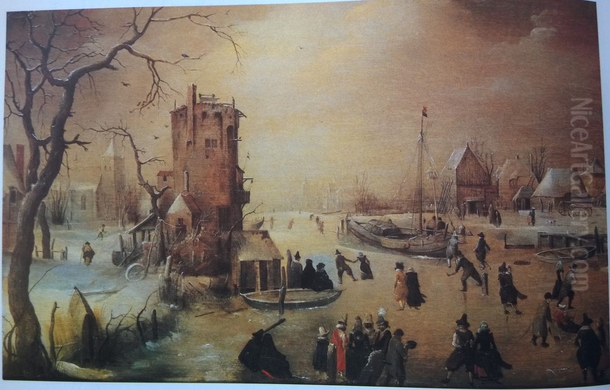 Winter Landscape Oil Painting by Hendrick Avercamp