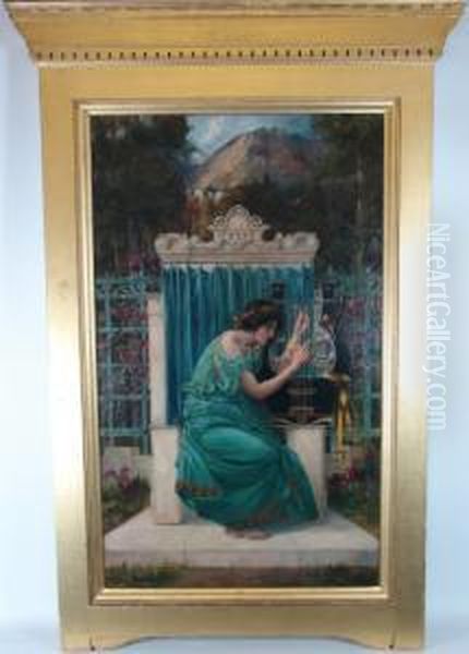 ' A Musician Of Attica '
 Initialled ' Trs ' 1904 Lower Right Oil Painting by Thomas Ralph Spence