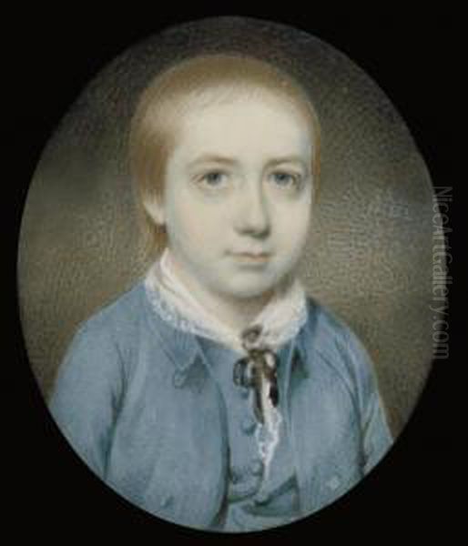 A Young Boy Called Charles Norman Oil Painting by Gervase Spencer