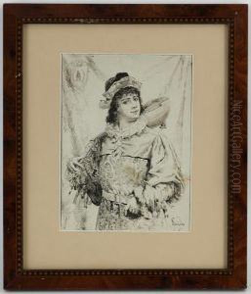 Joueur De Luth Oil Painting by Ignace Spiridon