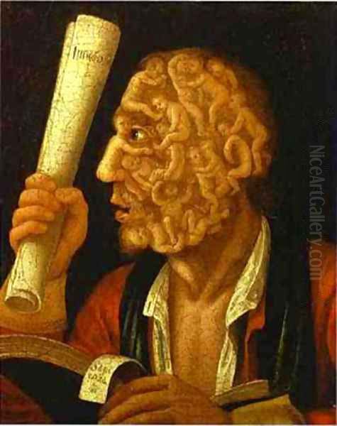 Eve And The Apple With Counterpart1 1578 Oil Painting by Giuseppe Arcimboldo