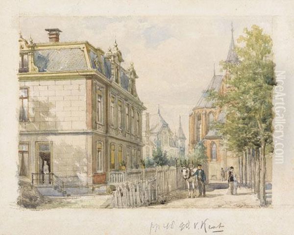 Vondelstraat 35 In Amsterdam Oil Painting by Cornelis Springer