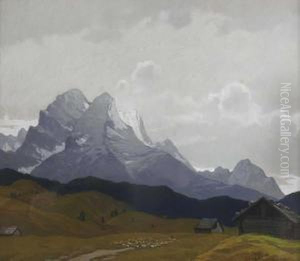 Gebirgslandschaft Oil Painting by Albert Stagura