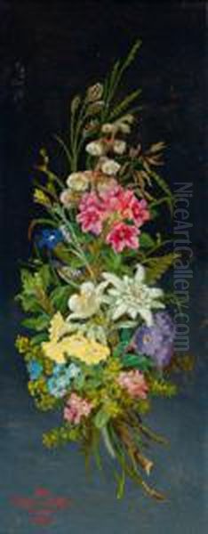 Alpenblumen Oil Painting by Anna Stainer-Knittel