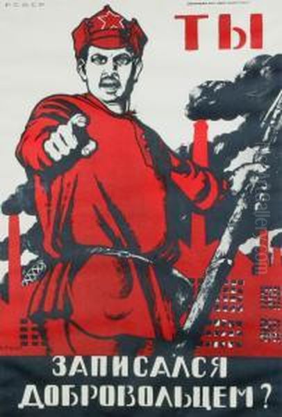 Har Du Anmalt Dig Som Frivillig? Oil Painting by Dmitry Stakhievich Moor