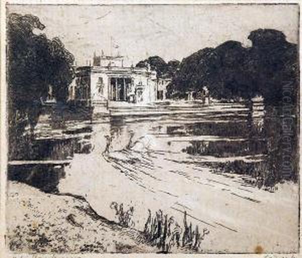 Palac Na Wodzie W Lazienkach Krolewskich Wwarszawie Oil Painting by Zofia Stankiewicz