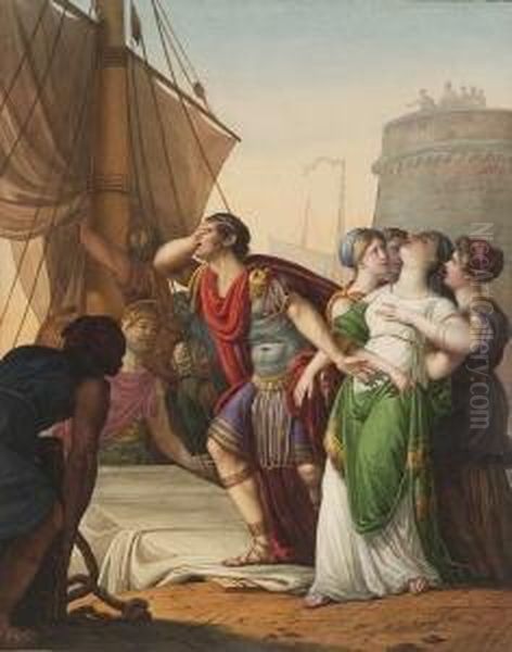 Der Abschied Des Coriolan. Oil Painting by Michel Ghislain Stapleaux