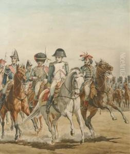 Napoleon With His Officers Oil Painting by Willem Constantijn Staring