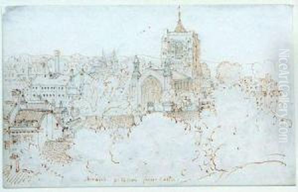 Norwich - St Peter's From Castle Oil Painting by James Stark