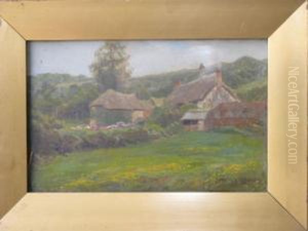 A Devonfarm Oil Painting by Albert Starling