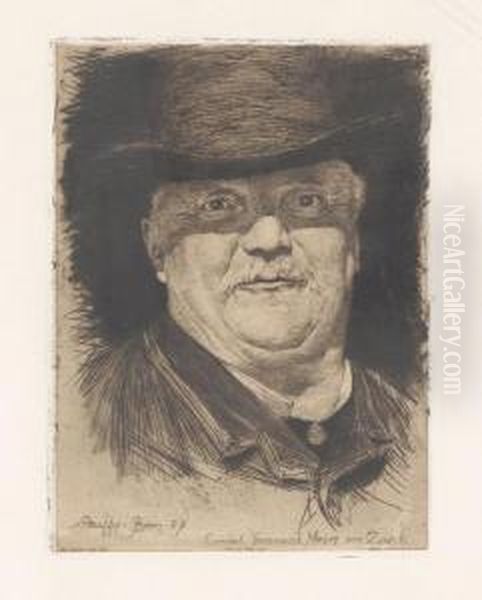 Conrad Ferdinand Meyer. Oil Painting by Karl Stauffer-Bern