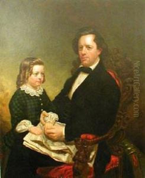 Portrait Of E. S. Allaire Of Red Bank, Monmouth County, New Jersey Oil Painting by Junius Brutus Stearns