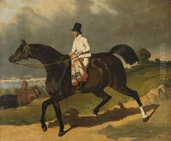 Mlody Jezdziec, Ok. Pol. Xix W. Oil Painting by Carl Steffeck