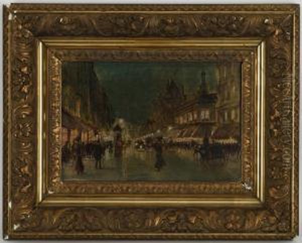 Rue De La Republique A Lyon Oil Painting by Georges Stein