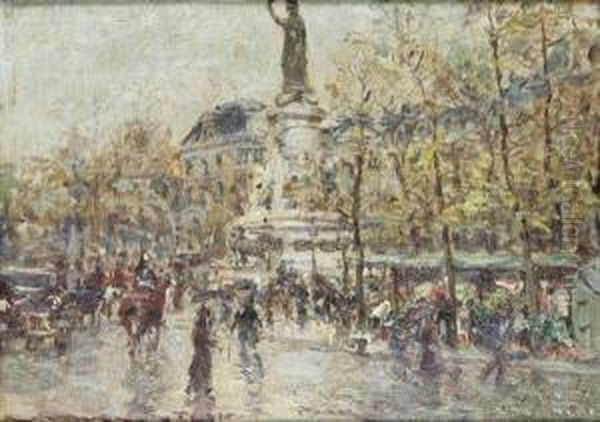 Place De La Republique Oil Painting by Georges Stein