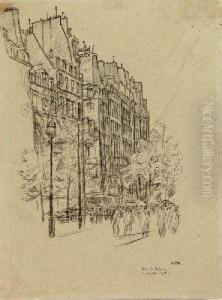 Rue De Rivoli Oil Painting by Hugo Steiner-Prag