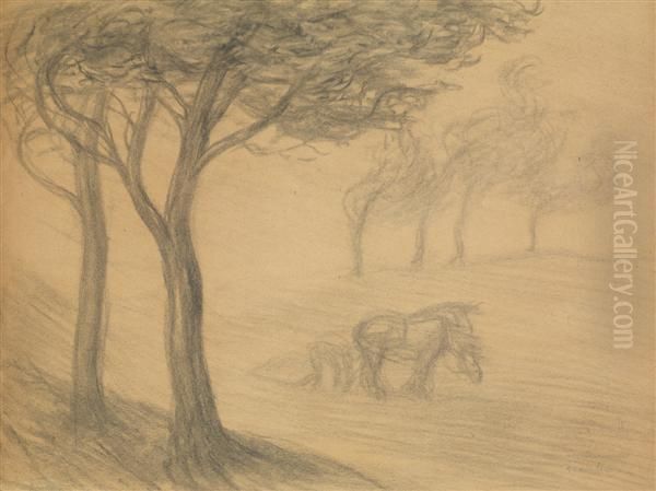 Travaux Des Champs Oil Painting by Theophile Alexandre Steinlen