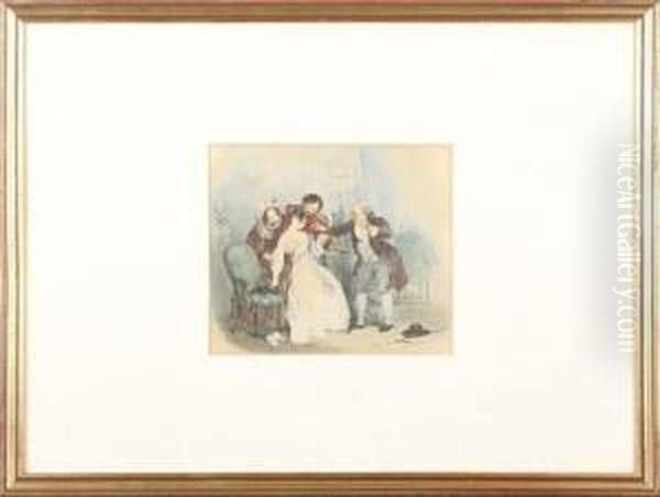 Interior Scene Oil Painting by Francis Philip Stephanoff