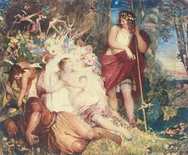 A Midsummer Night's Dream Oil Painting by Francis Philip Stephanoff