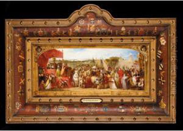 The Field Of The Cloth Of Gold Oil Painting by Francis Philip Stephanoff