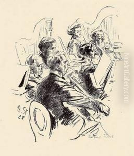 Konvolut Oil Painting by Robert Sterl