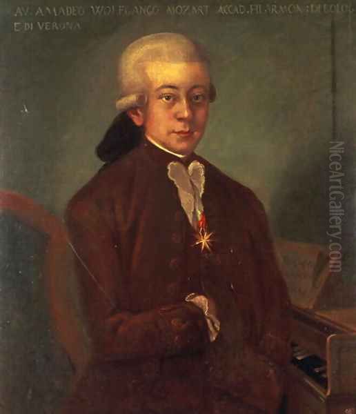 Portrait of Wolfgang Amadeus Mozart Oil Painting by Anonymous Artist