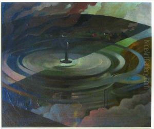 Paysage Futuriste Oil Painting by Fernand Steven