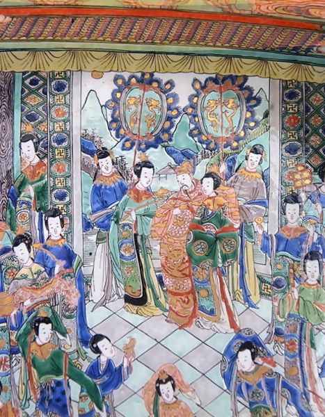 Large Famille Verte Charger, Kangxi period (1662-1722) Oil Painting by Anonymous Artist